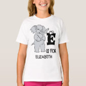 Aangepast monogram E is voor schattig kleurrijk ol T-shirt (Voorkant)