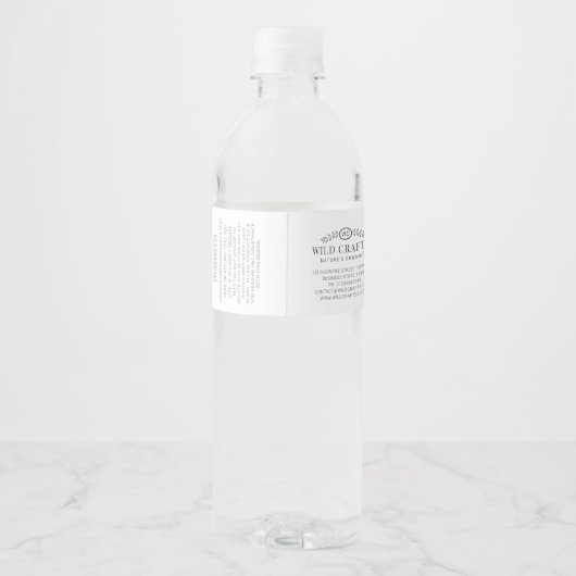 Aangepast Monogram Eenvoudig Elegant Zakelijk Prod Waterfles Etiket (Achterkant)
