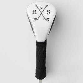 Aangepast monogram Eenvoudig minimalistisch wit Golfheadcover