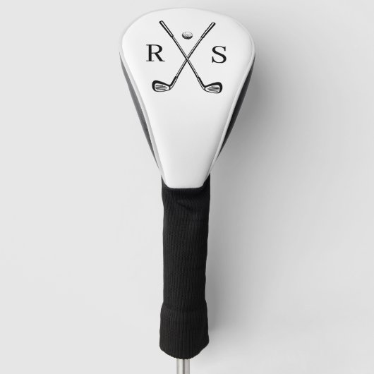 Aangepast monogram Eenvoudig minimalistisch wit Golfheadcover (Voorkant)