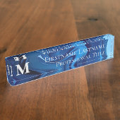 Aangepast Monogram Elegant Modern Abstract Acryl Naambordje (Zijkant)