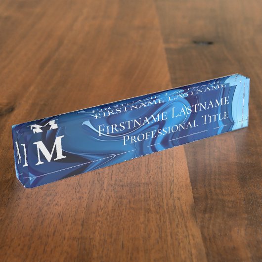 Aangepast Monogram Elegant Modern Abstract Acryl Naambordje (Zijkant)