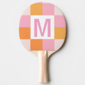 Aangepast monogram Elegant roze geometrisch patroo Tafeltennisbatje (Voorkant)