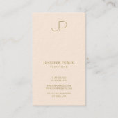 Aangepast Monogram Elegant Sjabloon Luxe Dik Visitekaartje (Achterkant)
