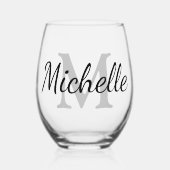 Aangepast monogram elegant stengless wijnglas wijnglas zonder voet (Voorkant)