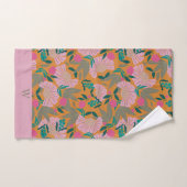 Aangepast monogram elegant stijlvol bloemmotief mo handdoek (Handdoek)
