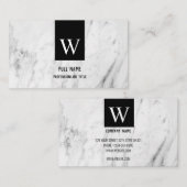 Aangepast monogram Elegant White Marble Profession Visitekaartje (Voorkant / Achterkant)