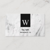 Aangepast monogram Elegant White Marble Profession Visitekaartje (Voorkant)