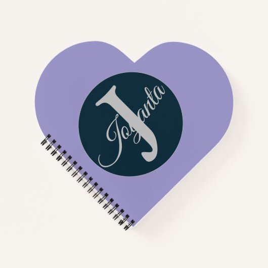 Aangepast  Monogram Elegante liefde Notitieboek (Voorkant)