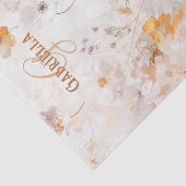 Aangepast monogram Elegante waterverf bloem Tissuepapier (Detail)
