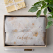 Aangepast monogram Elegante waterverf bloem Tissuepapier (Geschenk)
