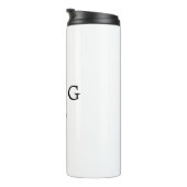 Aangepast monogram en datum gepersonaliseerd wit thermosbeker (Geroteerd rechts)