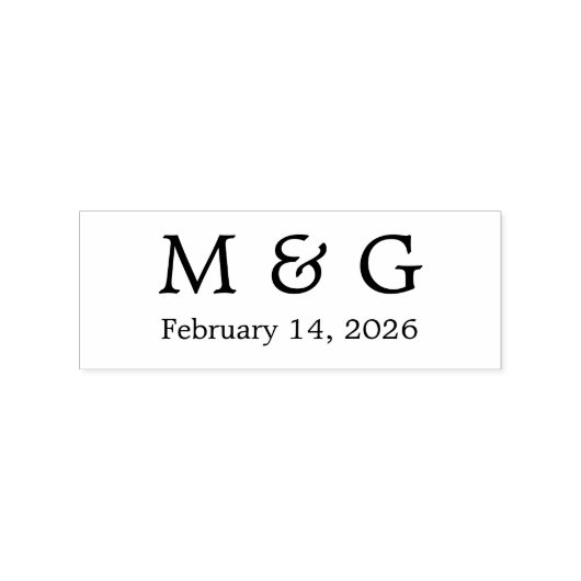 Aangepast monogram en datum gepersonaliseerde hout rubberstempel (Gestempeld)