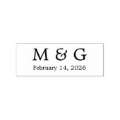 Aangepast monogram en datum gepersonaliseerde hout rubberstempel (Afrduk)