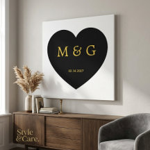 Aangepast monogram en datum symbool van liefde