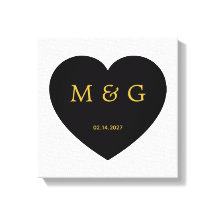 Aangepast monogram en datum symbool van liefde