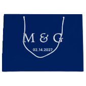 Aangepast monogram en datum symbool van liefde mar groot cadeauzakje (Voorkant)