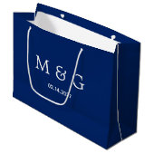Aangepast monogram en datum symbool van liefde mar groot cadeauzakje (Voorkant Gekanteld)