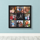 Aangepast monogram en familiekleur fotocollage canvas afdruk (Insitu (Houten vloer))