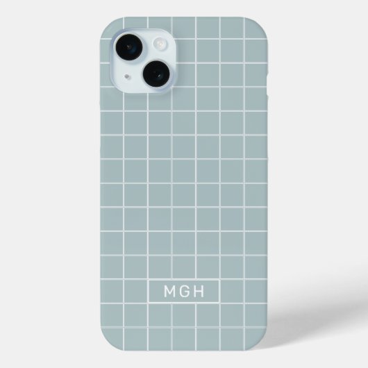 Aangepast monogram en geometrisch kleurenpatroon Case-Mate iPhone case (Achterkant)
