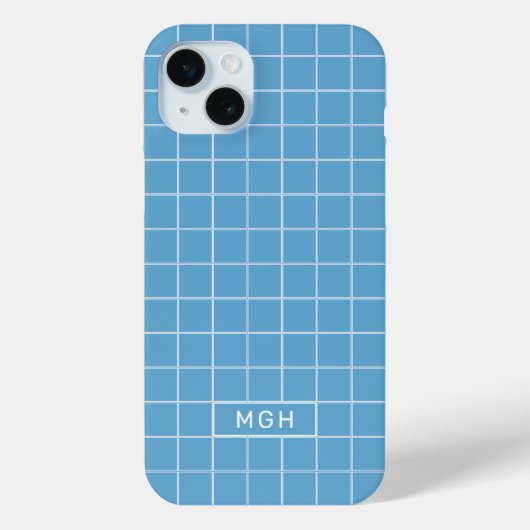 Aangepast monogram en geometrisch kleurenpatroon Case-Mate iPhone case (Achterkant)