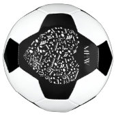Aangepast monogram en kleur Musical Heart voetbal (Gedraaid)