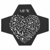 Aangepast monogram en kleur Musical Heart voetbal (Enkel)