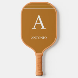 Aangepast monogram en naam bruin  pickleball paddle