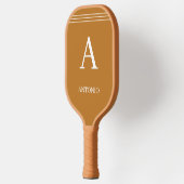 Aangepast monogram en naam bruin  pickleball paddle (Links)