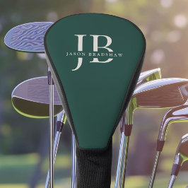 Aangepast Monogram en Naam Klassiek Groen Golfheadcover