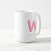 Aangepast monogram en naam koffiemok (Voorkant rechts)