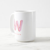 Aangepast monogram en naam koffiemok (Voorkant links)