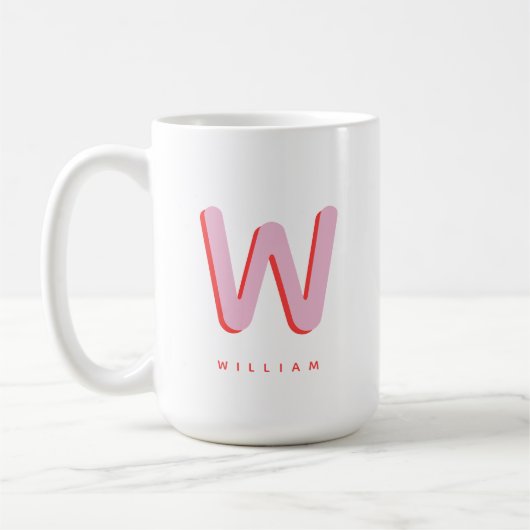 Aangepast monogram en naam koffiemok (Links)