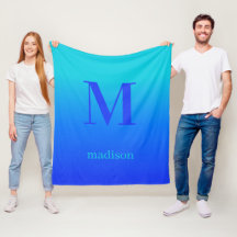 Aangepast monogram en naam Turquoise naar blauwe g