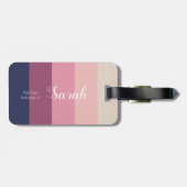 aangepast monogram en naam vet kleurenstreeppatroo bagagelabel (Achterkant horizontaal)