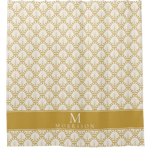 Aangepast Monogram en Patroon Douchegordijn (Voorkant)