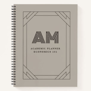 Aangepast Monogram Espresso & Taupe Vintage Notitieboek