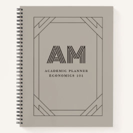 Aangepast Monogram Espresso & Taupe Vintage Notitieboek