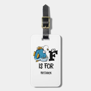 Aangepast monogram F is bestemd voor de illustrati Bagagelabel