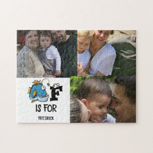 Aangepast monogram F is bestemd voor de illustrati Legpuzzel