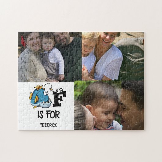 Aangepast monogram F is bestemd voor de illustrati Legpuzzel (Horizontaal)