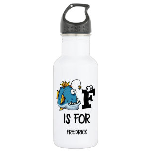 Aangepast monogram F is bestemd voor de illustrati Waterfles