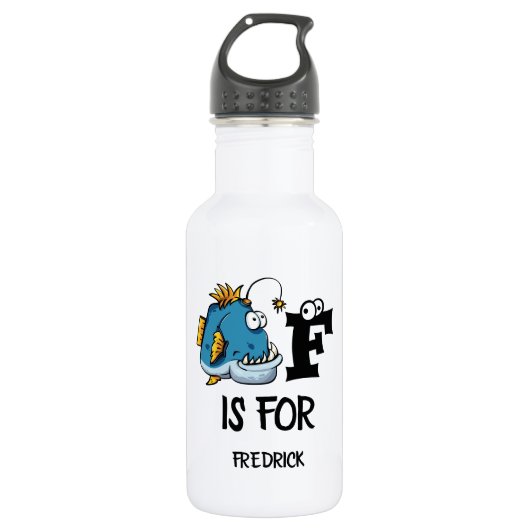 Aangepast monogram F is bestemd voor de illustrati Waterfles (Voorkant)