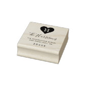 Aangepast monogram, familienaam & retouradres hout rubberstempel (Stempel)