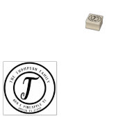 Aangepast | Monogram | Familienaam | Retouradres Rubberstempel (Gestempeld)