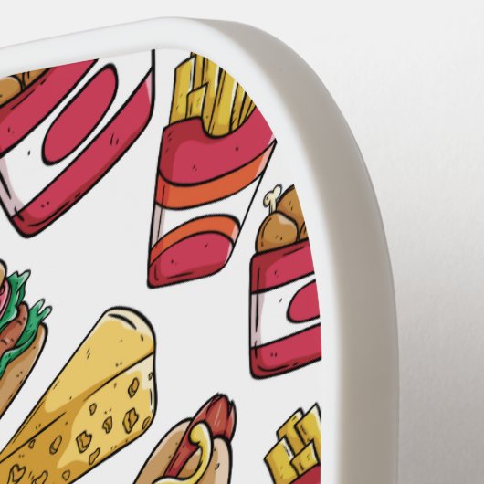 Aangepast Monogram Fast Food Patroon Pickleball Paddle (Links Detail)