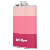 Aangepast monogram, felroze retro typografie heupfles (Links)