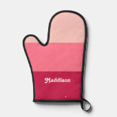 Aangepast monogram, felroze retro typografie ovenwant (Voorkant)