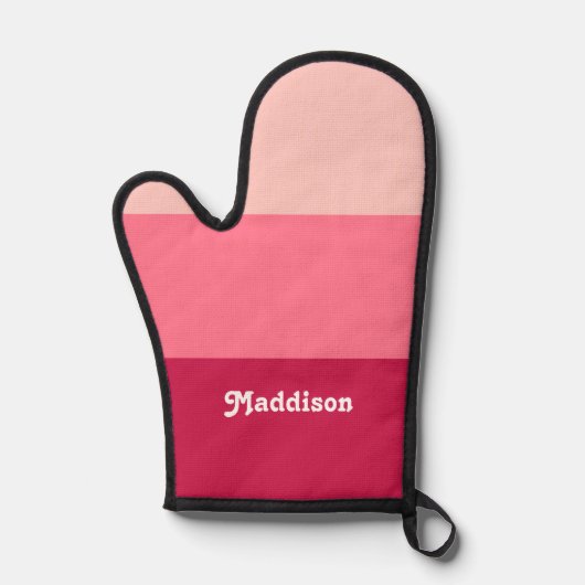 Aangepast monogram, felroze retro typografie ovenwant (Voorkant)