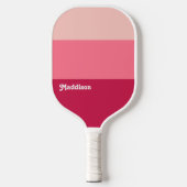 Aangepast monogram, felroze retro typografie pickleball paddle (Voorkant)